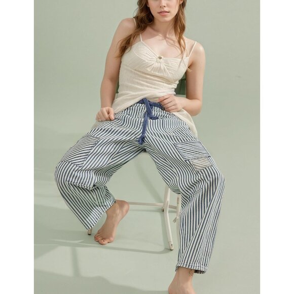 Women’s Wide Leg Jeans Cotton Blend Mid Rise Ankle Casual Streetwear - Picture 5 of 5